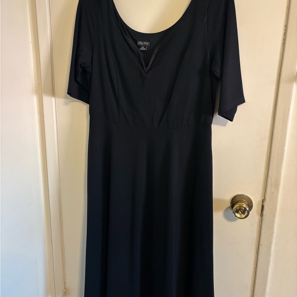 City Chic Classic Black Long Sleeve Dress